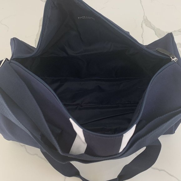 RALPH LAUREN Fragrances dark blue duffle gym weekender overnight bag NEW - Picture 5 of 7